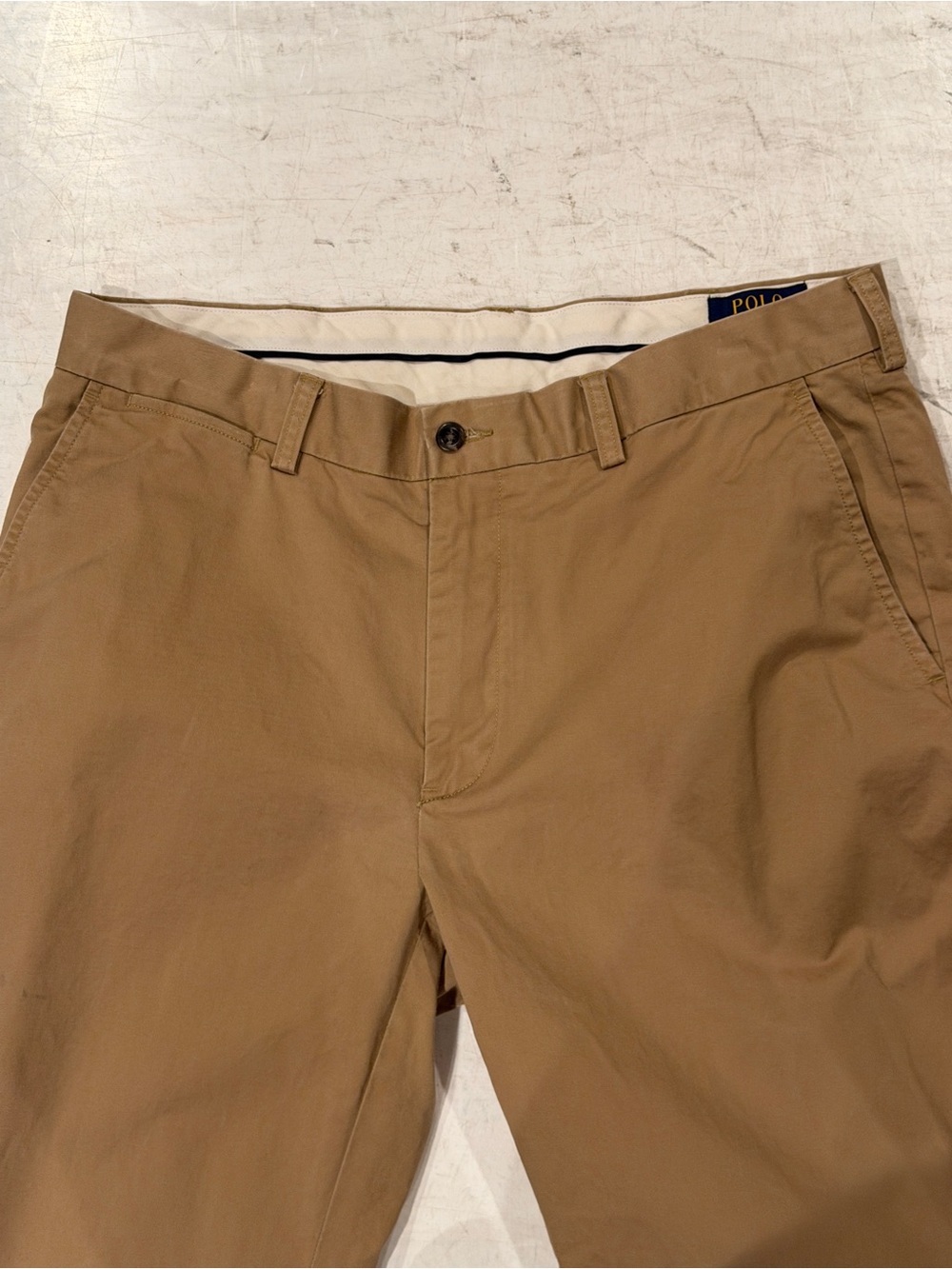 Polo Ralph Lauren Khaki Chino Pants Stretch Classic Fit Casual Slacks 34 x 30